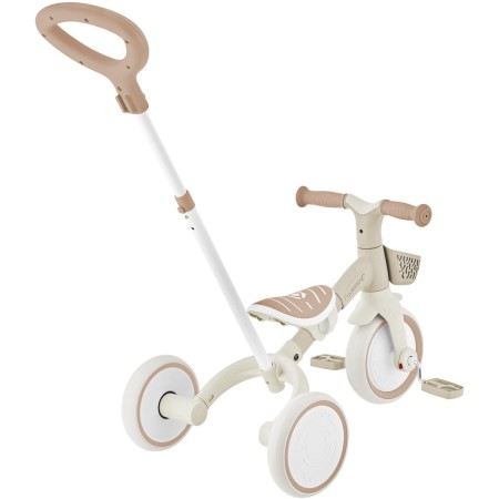 Triciclo Evolutivo per Bambini 3 in 1 Beige Regolabile Ecologico