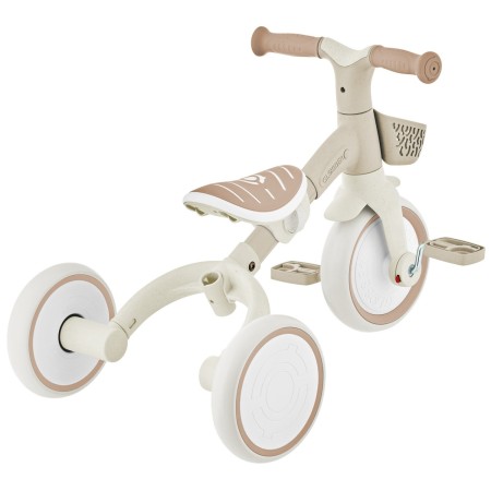 Triciclo Evolutivo per Bambini 3 in 1 Beige Regolabile Ecologico