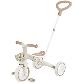 Triciclo Evolutivo per Bambini 3 in 1 Beige Regolabile Ecologico