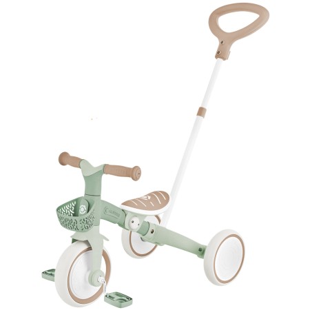 Triciclo Evolutivo per Bambini 3 in 1 Verde Salvia Regolabile Ecologico