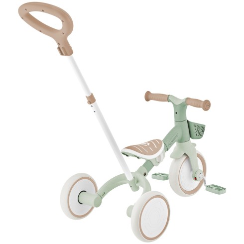 Triciclo Evolutivo per Bambini 3 in 1 Verde Salvia Regolabile Ecologico