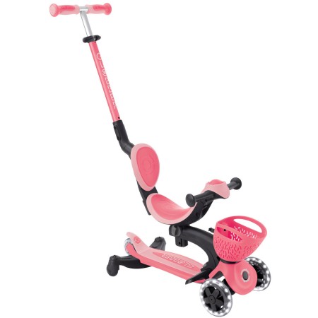 Monopattino Evolutivo per Bambini 3 in 1 Rosa con Luci LED 50kg