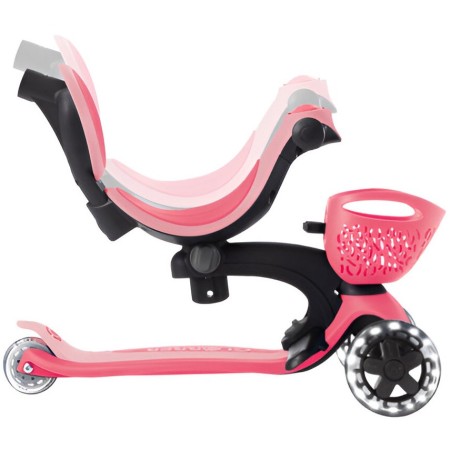 Monopattino Evolutivo per Bambini 3 in 1 Rosa con Luci LED 50kg