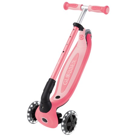 Monopattino Evolutivo per Bambini 3 in 1 Rosa con Luci LED 50kg