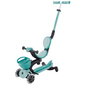 Monopattino Evolutivo per Bambini 3 in 1 Verde Menta con Luci LED 50kg