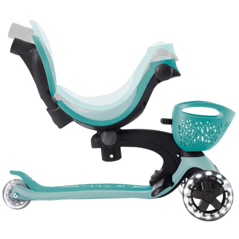 Monopattino Evolutivo per Bambini 3 in 1 Verde Menta con Luci LED 50kg