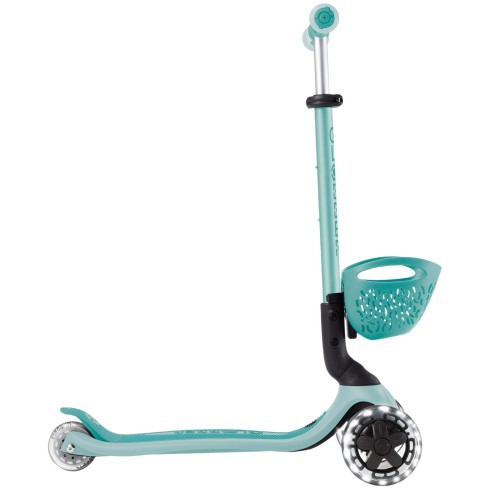 Monopattino Evolutivo per Bambini 3 in 1 Verde Menta con Luci LED 50kg