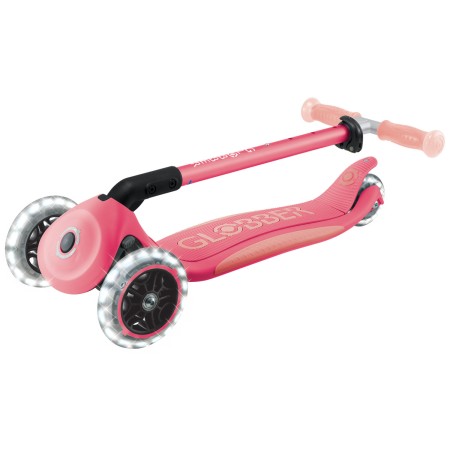 Monopattino per Bambini a 3 Ruote Rosa Pastello Ruote LED Regolabile