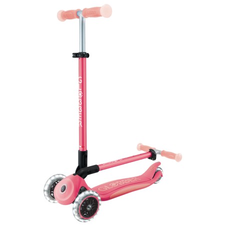 Monopattino per Bambini a 3 Ruote Rosa Pastello Ruote LED Regolabile