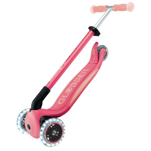 Monopattino per Bambini a 3 Ruote Rosa Pastello Ruote LED Regolabile