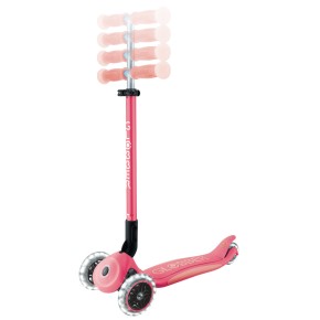 Monopattino per Bambini a 3 Ruote Rosa Pastello Ruote LED Regolabile 2