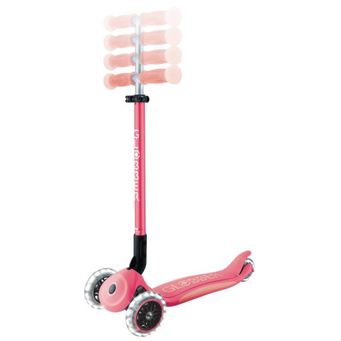 Monopattino per Bambini a 3 Ruote Rosa Pastello Ruote LED Regolabile