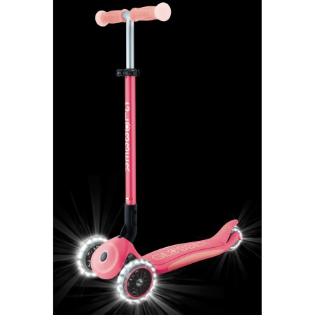 Monopattino per Bambini a 3 Ruote Rosa Pastello Ruote LED Regolabile
