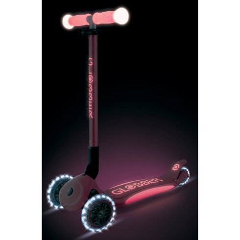 Monopattino per Bambini a 3 Ruote Rosa Pastello Ruote LED Regolabile