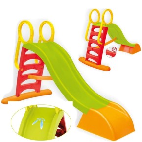 Scivolo Lungo 180cm Plastica Scaletta 5 Gradini h 110cm Innesto Acqua Giardino