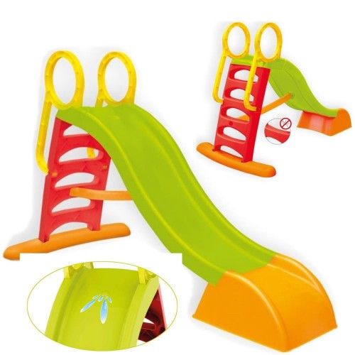 Scivolo Lungo 180cm Plastica Scaletta 5 Gradini h 110cm Innesto Acqua Giardino