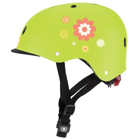 Casco per Bambini XS-S Ø 48-53 cm Chiusura Magnetica Verde Floreale
