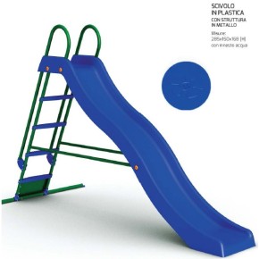 Scivolo da Giardino 285 cm per Bambini in Plastica Scaletta Bimbi Grande Acqua