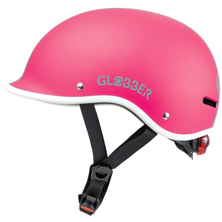 Casco per Bambini S/M Ø 51-55 cm per Monopattino Bici Fucsia con LED
