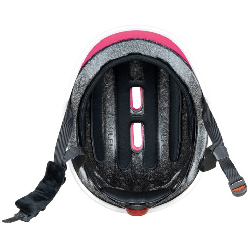 Casco per Bambini S/M Ø 51-55 cm per Monopattino Bici Fucsia con LED