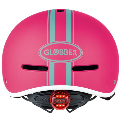 Casco per Bambini S/M Ø 51-55 cm per Monopattino Bici Fucsia con LED