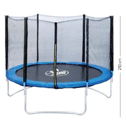 Tappeto Elastico Diametro 244 cm Bambini Rete Sicurezza Trampolino Gioco Esterno