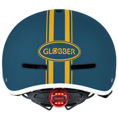 Casco per Bambini S/M Ø 51-55 cm Monopattino Bici Blu Petrolio con LED
