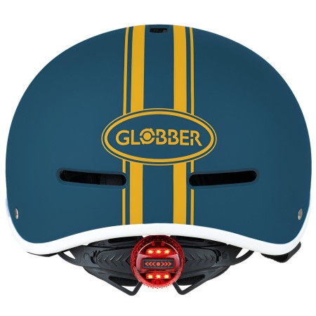 Casco per Bambini S/M Ø 51-55 cm Monopattino Bici Blu Petrolio con LED