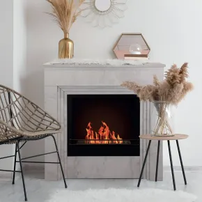 Camino a Bioetanolo 1,8L da Terra 3,4 kW in Legno Effetto Marmo Bianco 2