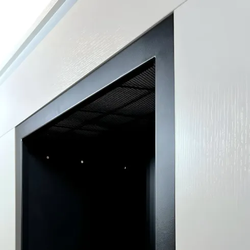 Camino a Bioetanolo 1,8L da Soggiorno 3,4 kW in Legno Bianco Venato