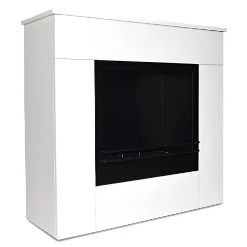 Camino a Bioetanolo 1,8L da Soggiorno 3,4 kW in Legno Bianco Venato