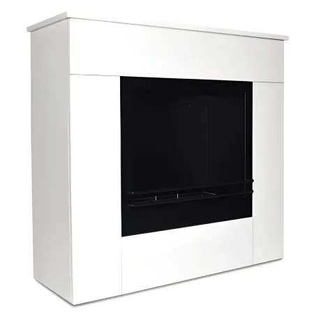 Camino a Bioetanolo 1,8L da Soggiorno 3,4 kW in Legno Bianco Venato