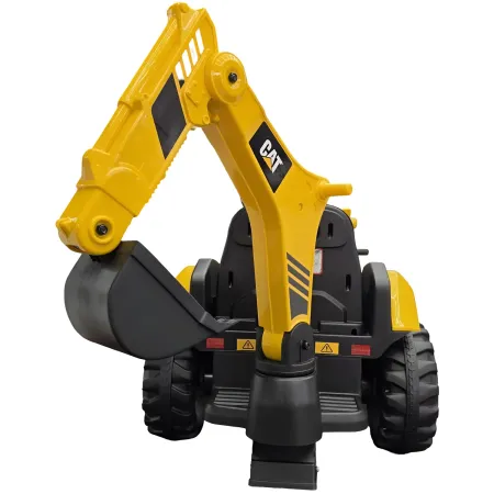 Trattore Escavatore Elettrico per Bambini 12V Giallo Caterpillar Telecomando
