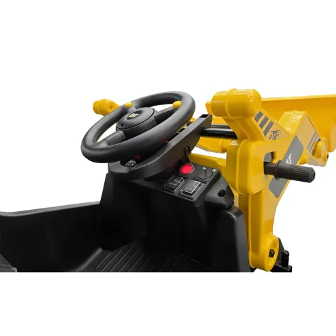 Trattore Escavatore Elettrico per Bambini 12V Giallo Caterpillar Telecomando