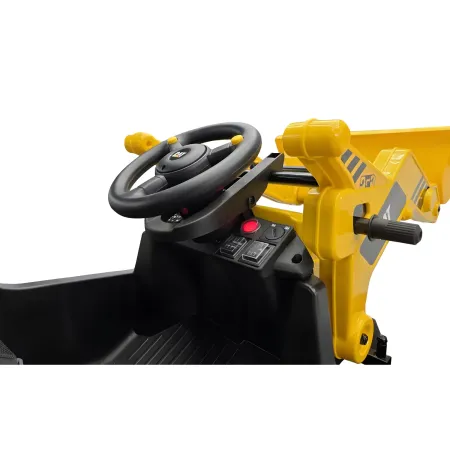 Trattore Escavatore Elettrico per Bambini 12V Giallo Caterpillar Telecomando