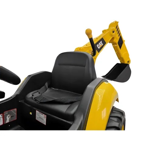Trattore Escavatore Elettrico per Bambini 12V Giallo Caterpillar Telecomando