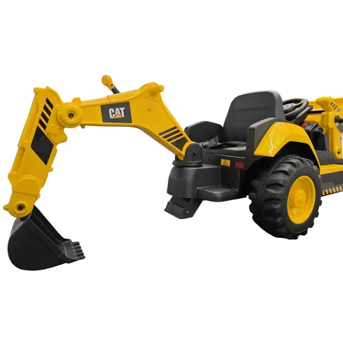 Trattore Escavatore Elettrico per Bambini 12V Giallo Caterpillar Telecomando