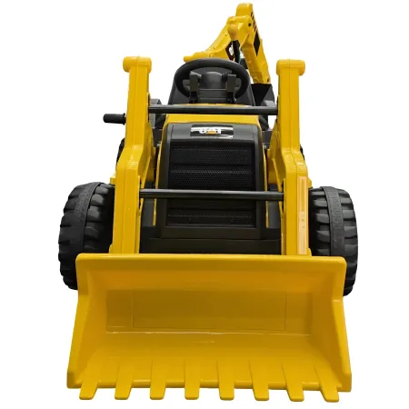 Trattore Escavatore Elettrico per Bambini 12V Giallo Caterpillar Telecomando