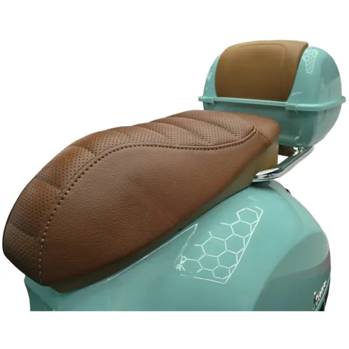 Scooter Elettrico per Bambini Vespa GT 12V Verde Sedile in Pelle Luci