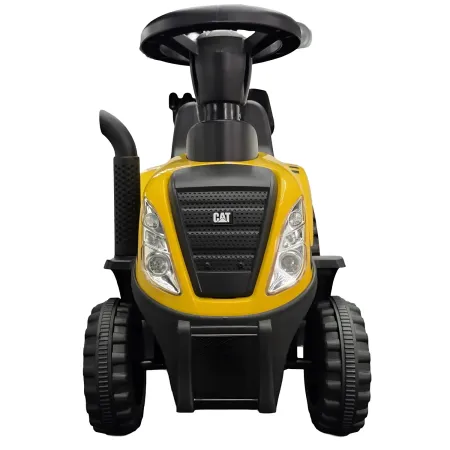 Trattore Caterpillar Cavalcabile per Bambini Giallo con Rimorchio