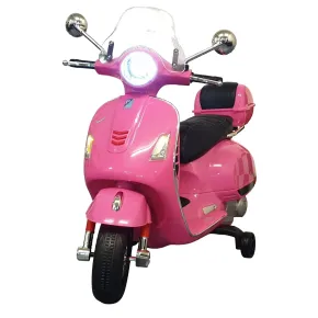 Scooter Elettrico per Bambini Vespa GT 12V Rosa Sedile in Pelle Luci