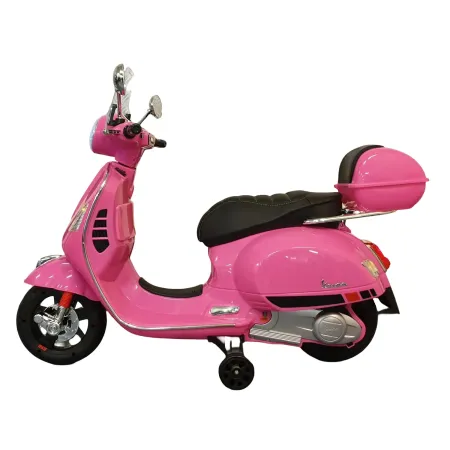 Scooter Elettrico per Bambini Vespa GT 12V Rosa Sedile in Pelle Luci