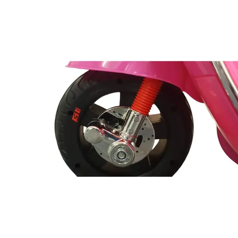 Scooter Elettrico per Bambini Vespa GT 12V Rosa Sedile in Pelle Luci
