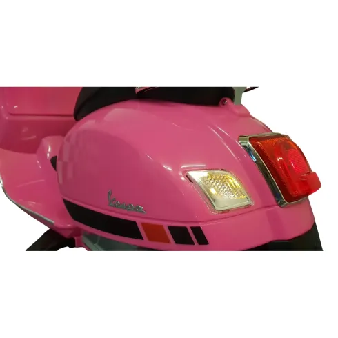 Scooter Elettrico per Bambini Vespa GT 12V Rosa Sedile in Pelle Luci
