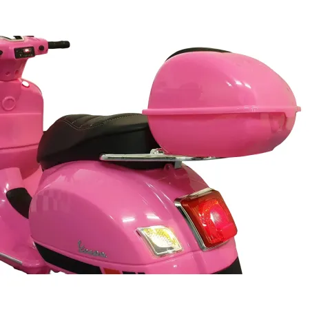Scooter Elettrico per Bambini Vespa GT 12V Rosa Sedile in Pelle Luci