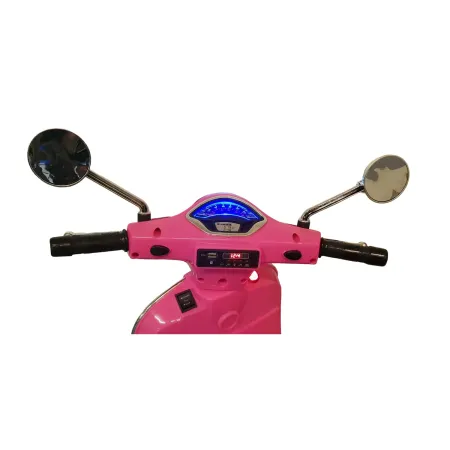 Scooter Elettrico per Bambini Vespa GT 12V Rosa Sedile in Pelle Luci