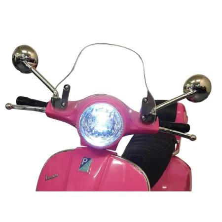 Scooter Elettrico per Bambini Vespa GT 12V Rosa Sedile in Pelle Luci