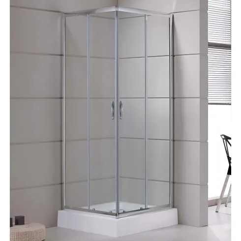 Box Doccia Cristallo 4mm Angolare Ante Scorrevoli Quadrato Rettangolare