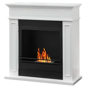 Camino a Bioetanolo 3,4 kW da Pavimento 1,2L Bianco in Legno MDF