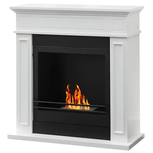 Camino a Bioetanolo 3,4 kW da Pavimento 1,2L Bianco in Legno MDF